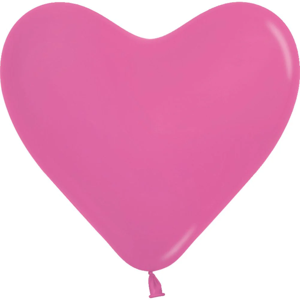 11" Deluxe Fuchsia Heart Latex Balloons (50ct)