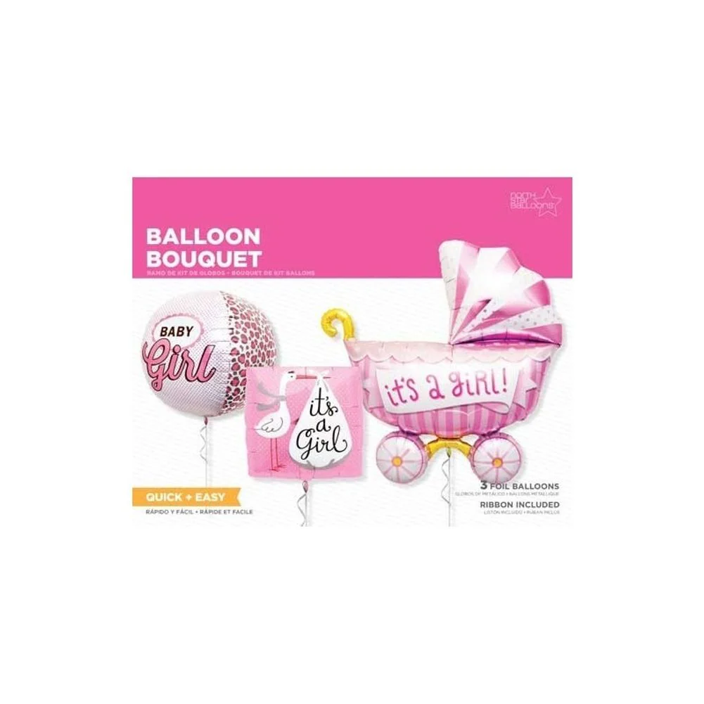17", 18" and 40" Balloon Bouquet - It's a Girl