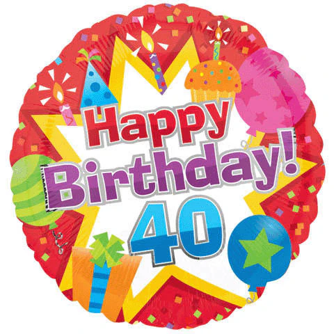 18" Birthday Icons 40 Vlp