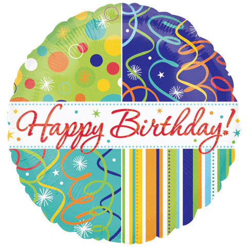 18" Birthday Lime Streamers Vlp