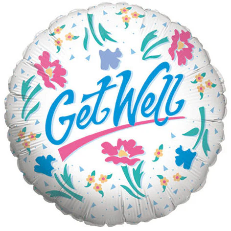 18" Get Well Flowers Betallic