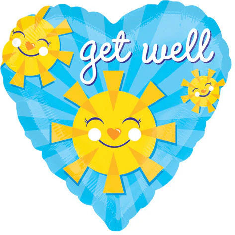 18" Get Well Smiley Suns Vlp