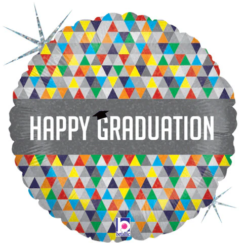 18" HAPPY GRADUATION FACETS HOLOGRAPHIC