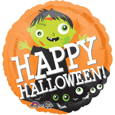 18" Happy Halloween Zombie Foil Balloon