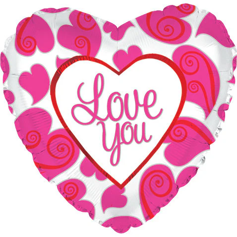 18" I Love You Fluorescent Hearts