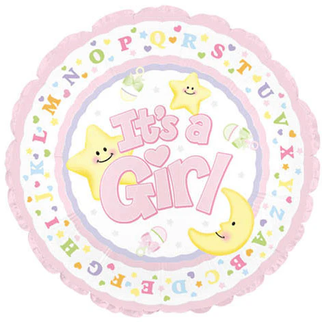 18" It's A Girl Moon And Star