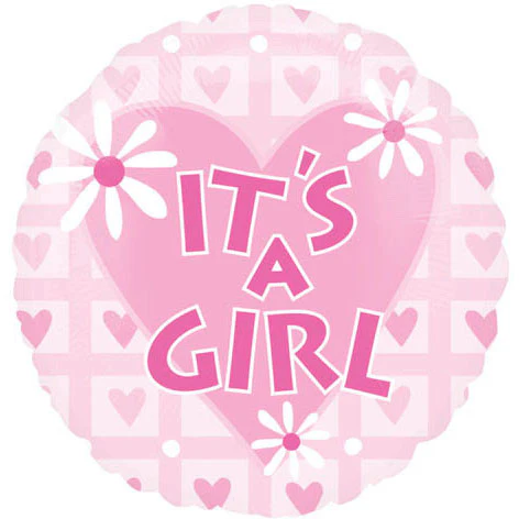 18" It's A Girl Pink Heart Vlp