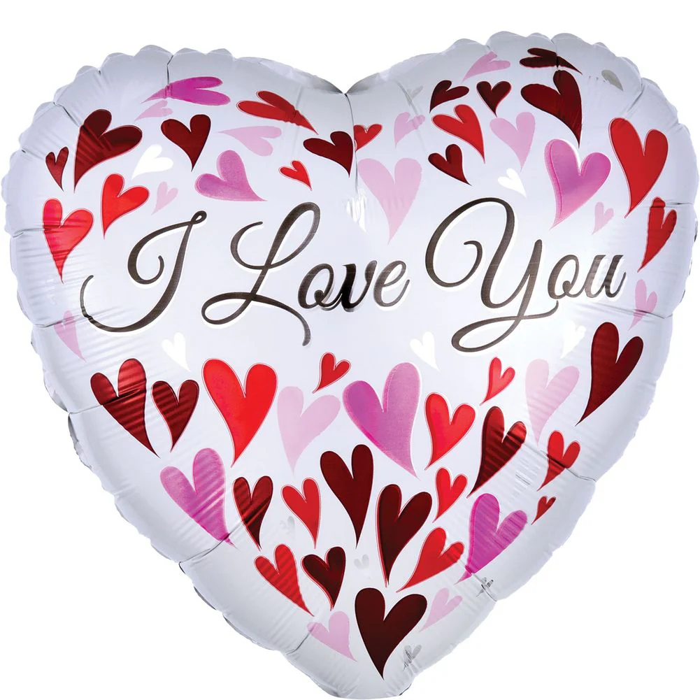 18" Love You Happy Hearts Foil Balloon (1ct)