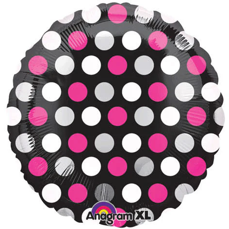 18" Pink & White Dots