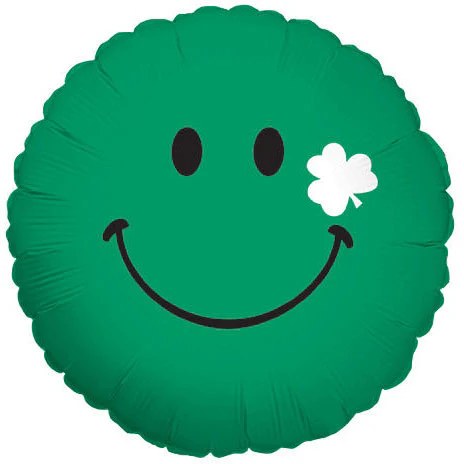 18" Smiley Shamrock Foil Balloon