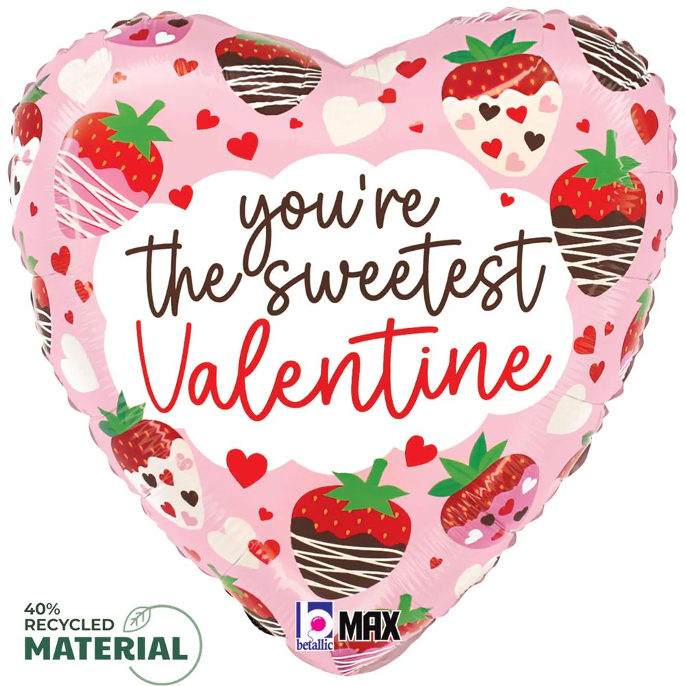 18" Sweetest Valentine Strawberries Max Float Foil Balloon (1ct)