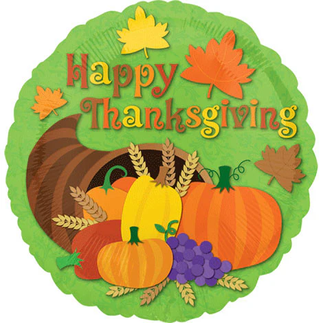 18" Thanksgiving Cornucopia Foil Balloon