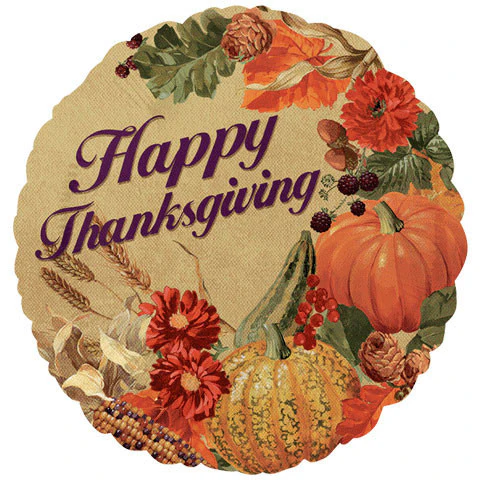 18" Thanksgiving Harvest Foil Balloon