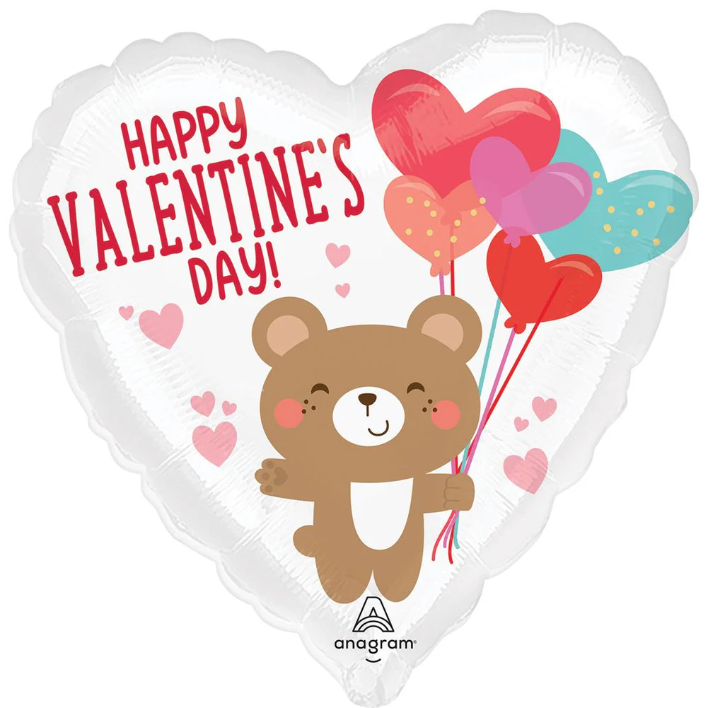 18" Valentine Bear Hug Foil Balloon (1ct)