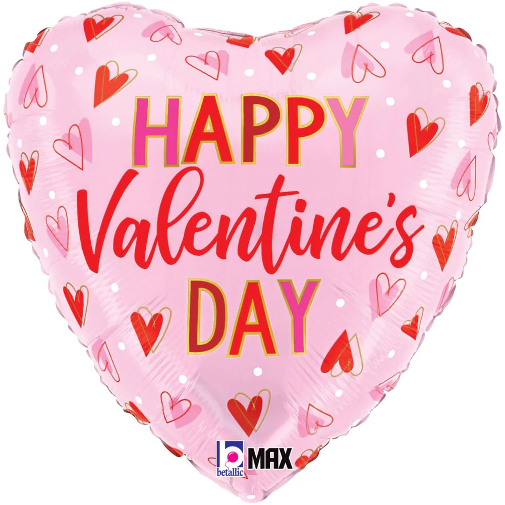 18" Valentine Hearts Max Float Heart Foil Balloon (1ct)