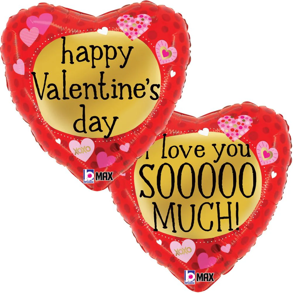 18" Valentine Pattern Hearts Max Float Heart Foil Balloon (1ct)
