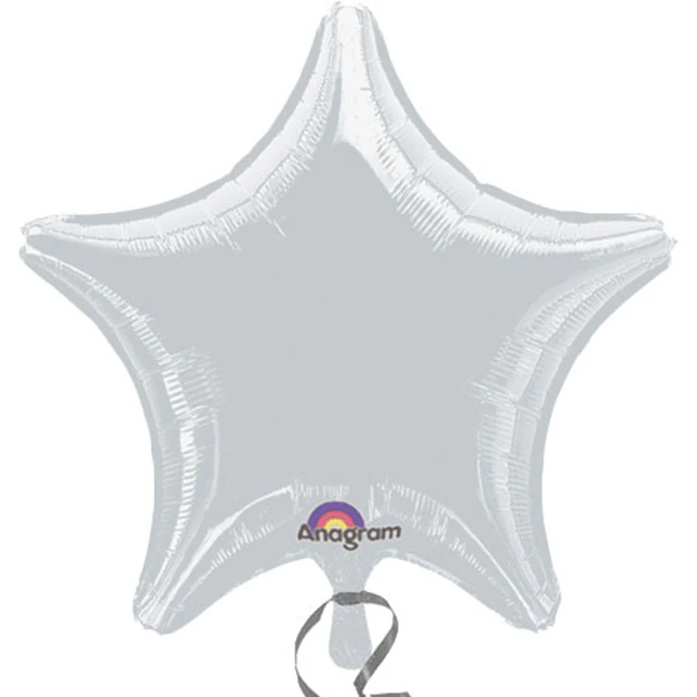 19" Metallic Silver Star Anagram Balloon (1 ct)