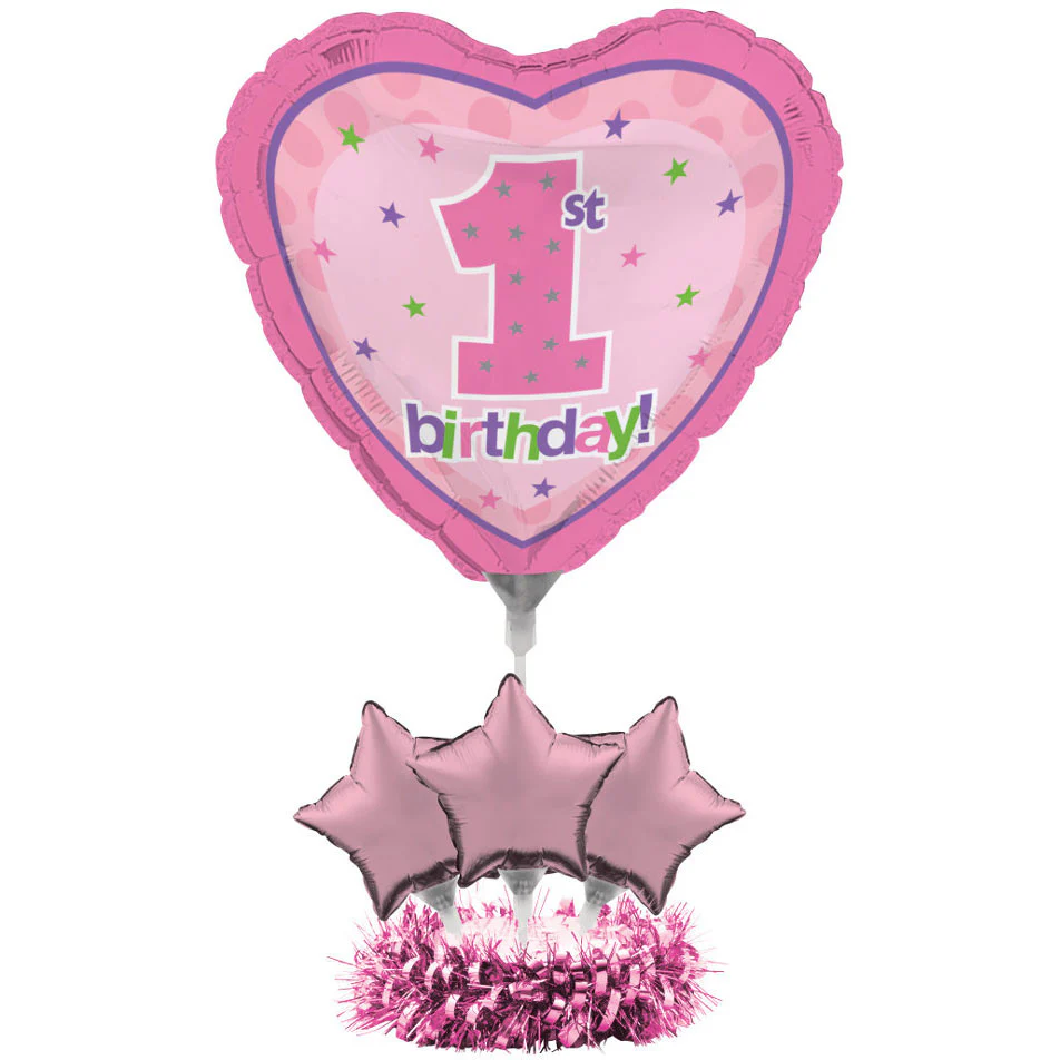 1st Birthday Girl Centerpiece Kit