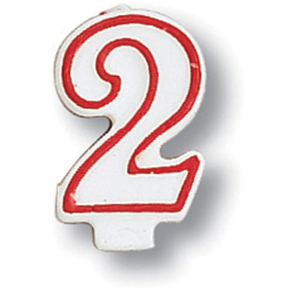 "2" Numeral Candle