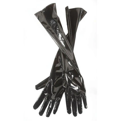 20" Black Leatherette Gloves