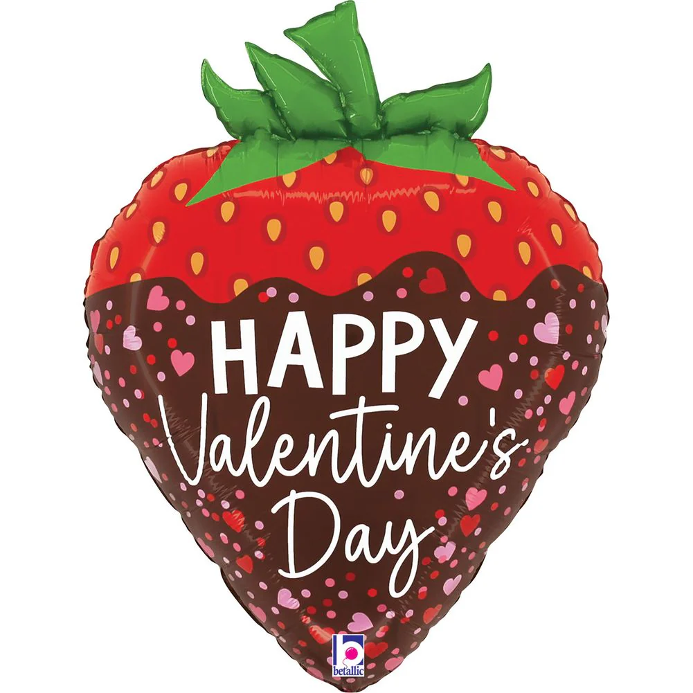 21" Valentine Chocolate Strawberry Foil Balloon (1ct)