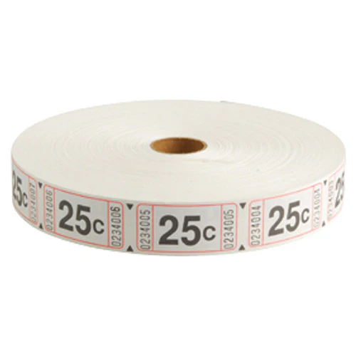 25 Cent White Raffle Tickets