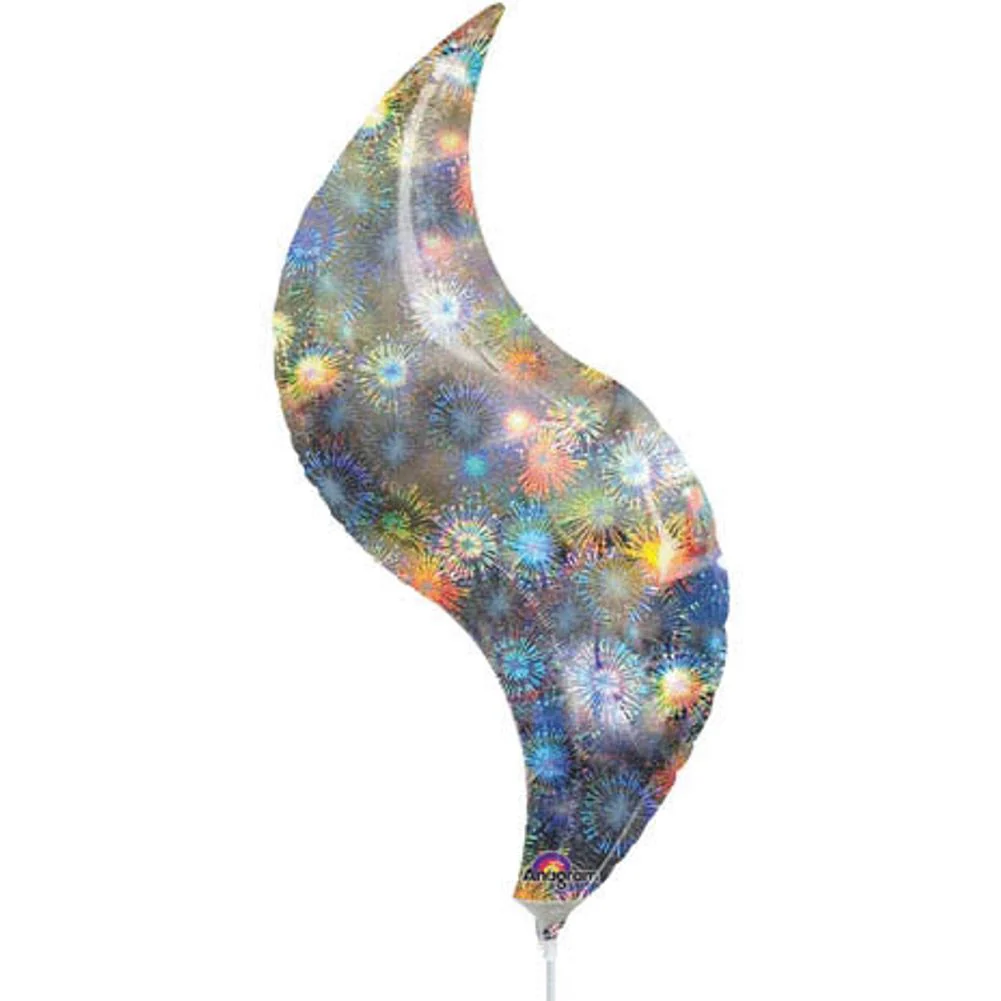 28" Fireworks Holographic Curve