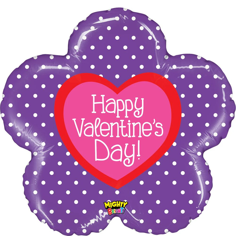 30" Mighty Valentine Flower Shape Foil Balloon (1ct)