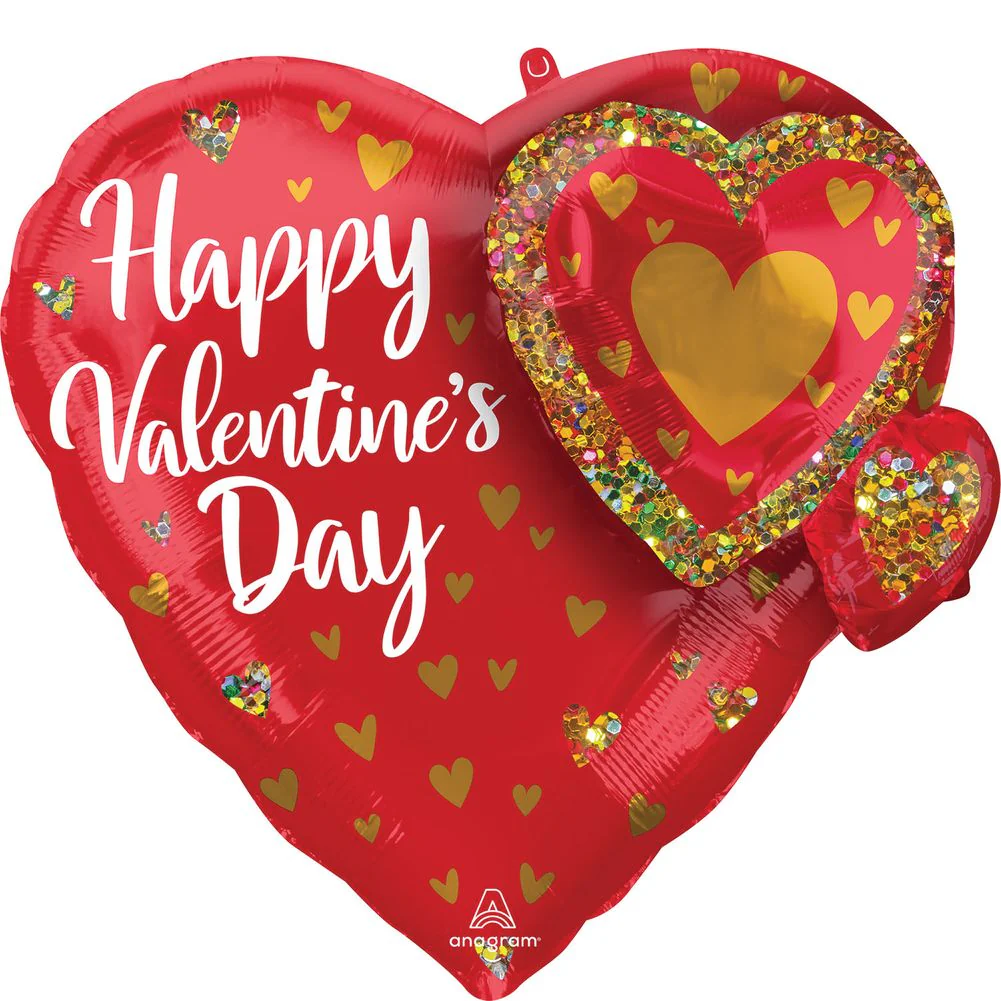 31" Glitter Garland Happy Valentine's Day Multi-balloon Foil Balloon (1ct)