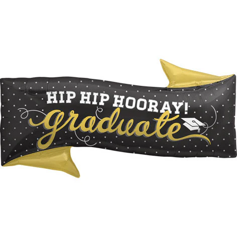 31" Hip Hip Hooray Grad Helium Shape