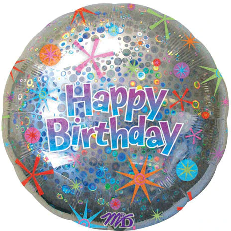 32" Birthday Celebration Holographic Circles