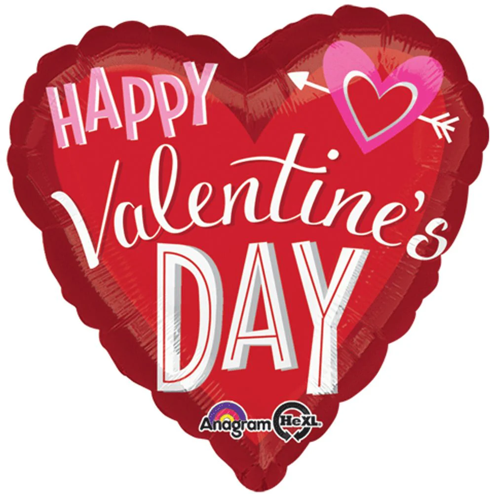 32" Valentine's Heart Arrow Foil Balloon