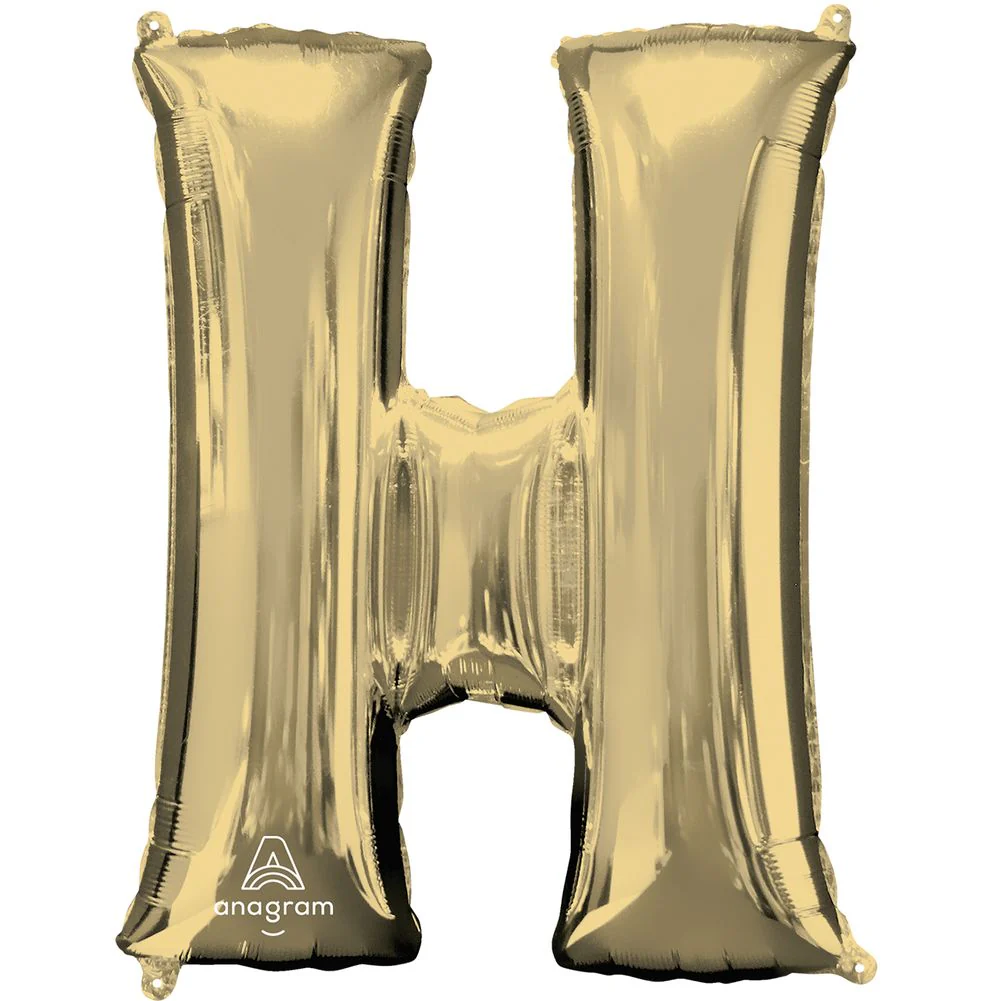 34" Letter H White Gold Foil Balloon (1ct)