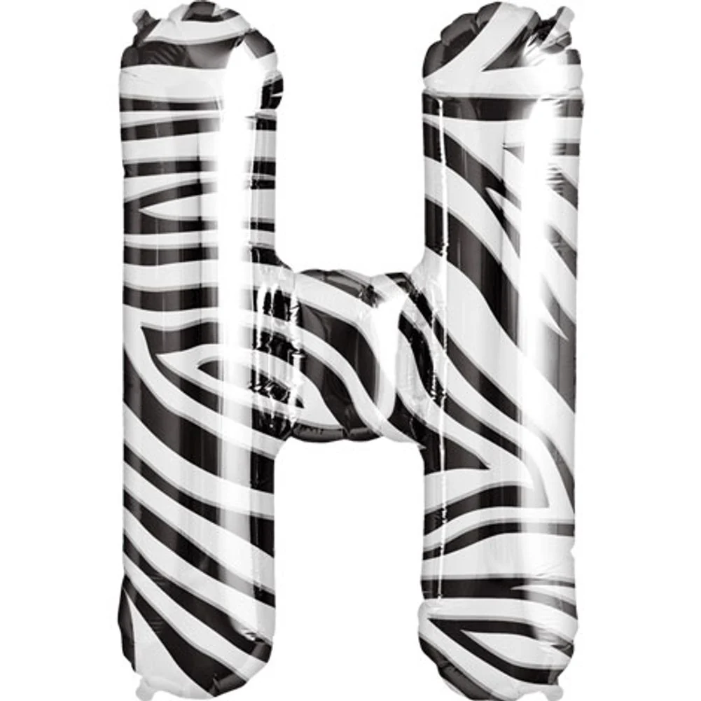 34" Letter H Zebra