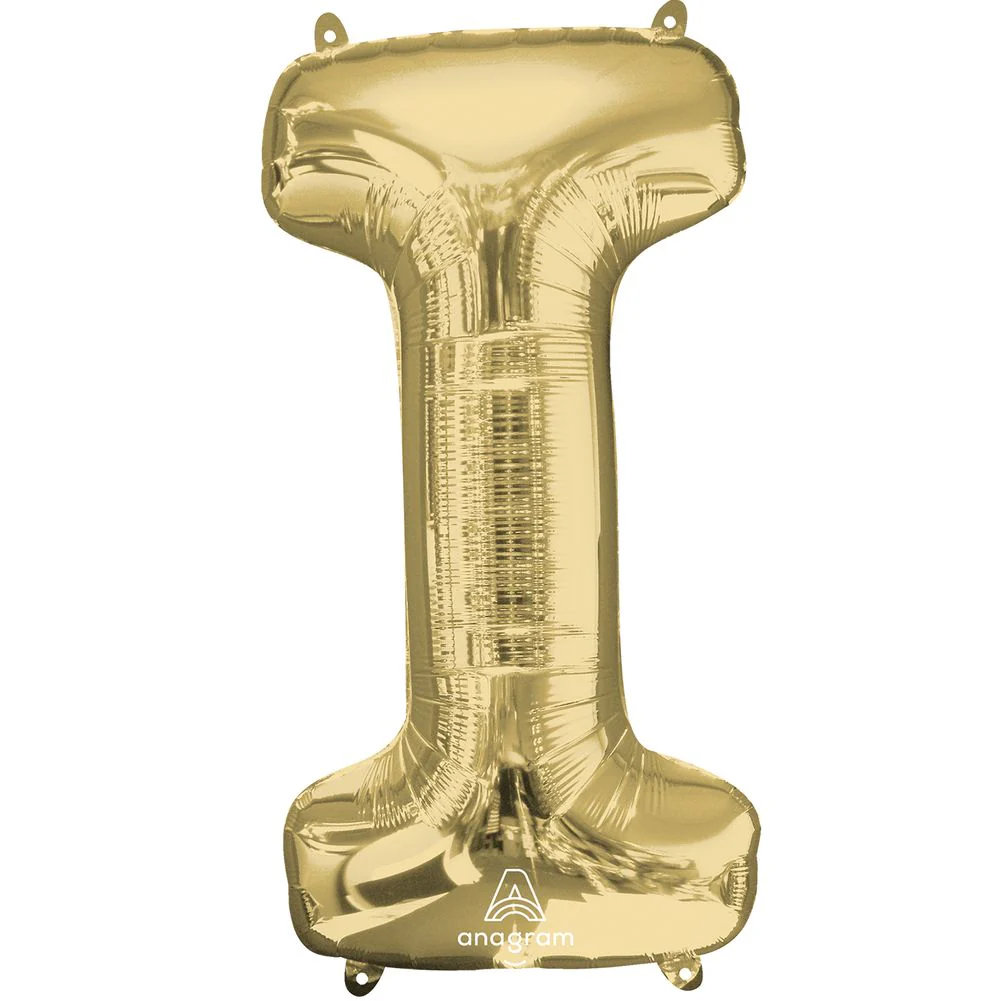 34" Letter I White Gold Foil Balloon (1ct)