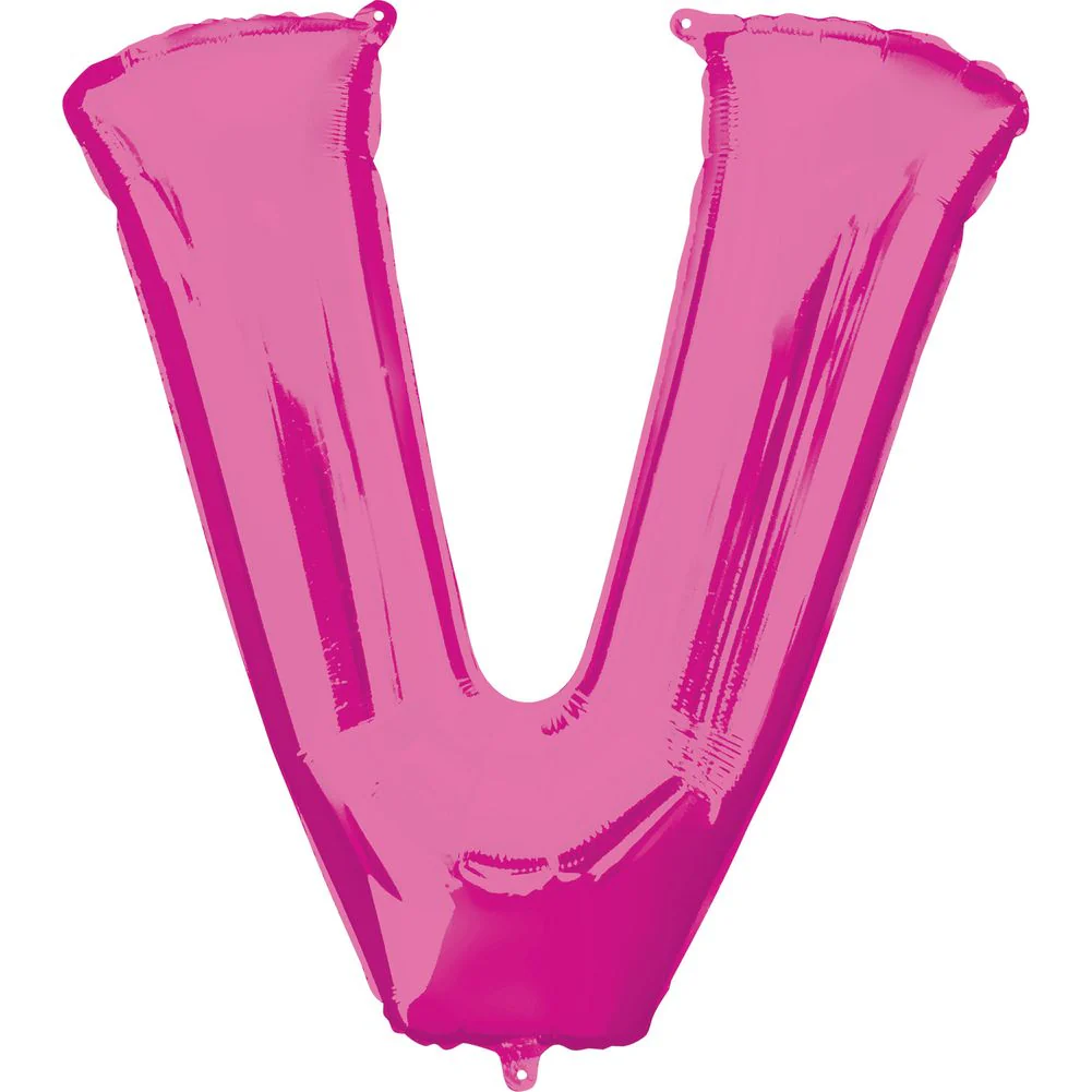 34" LETTER V PINK