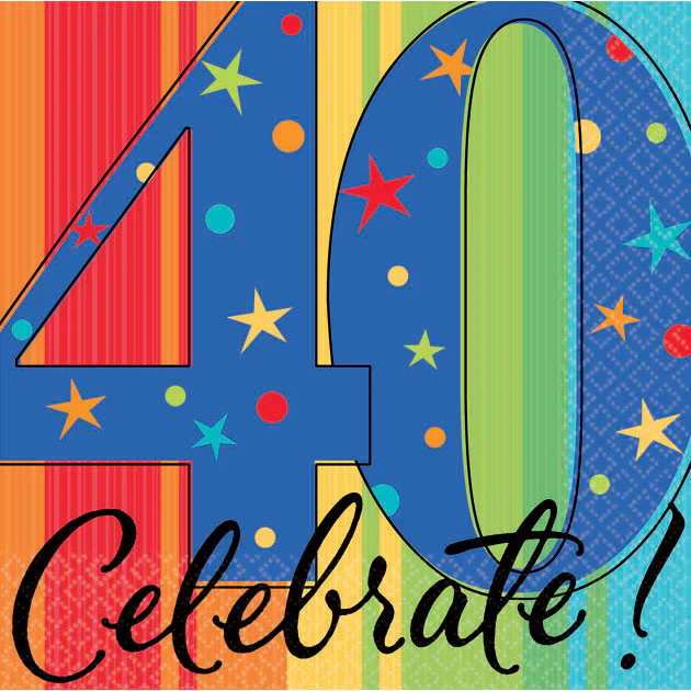 40 A Year To Celebrate Beverage Napkins (16ct)