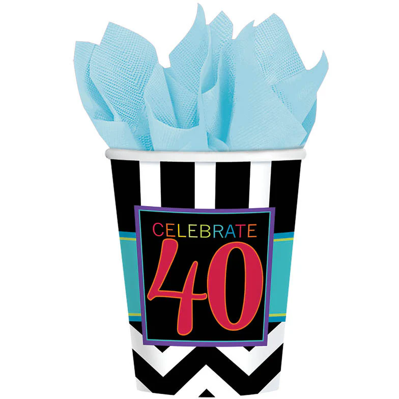40 Celebrate 9oz Paper Cups (8ct) - Image 2