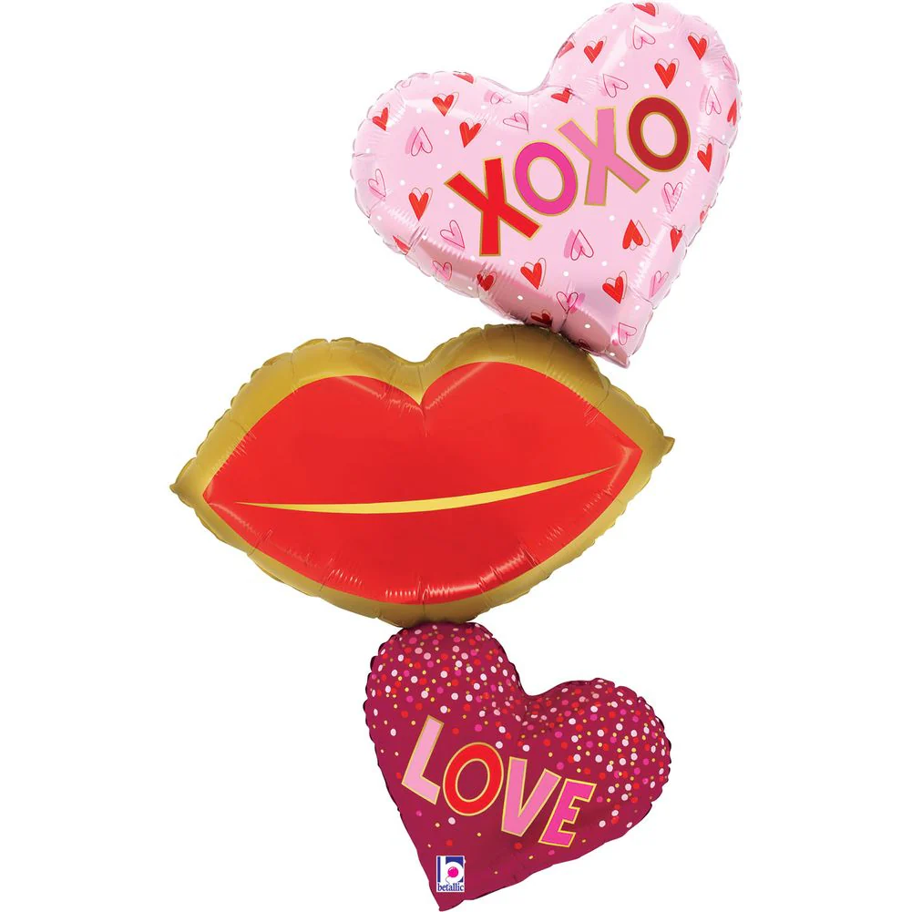 40" Heart Lips Trio Foil Balloon (1ct)