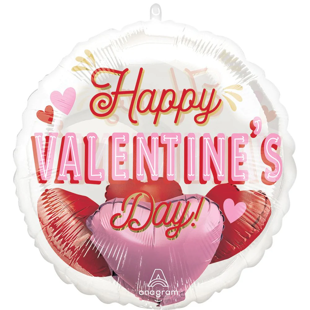 42" Retro Valentine's Day Hearts Insiders Foil Balloon (1ct)