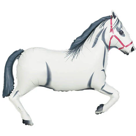 43" White Horse Helium Shape
