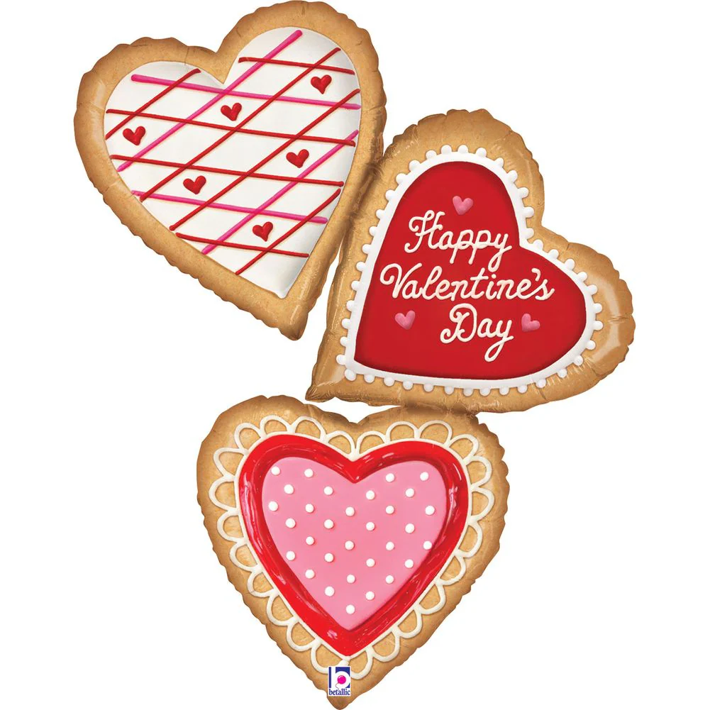 44" Valentine Cookies Shape Foil Balloon (1ct)