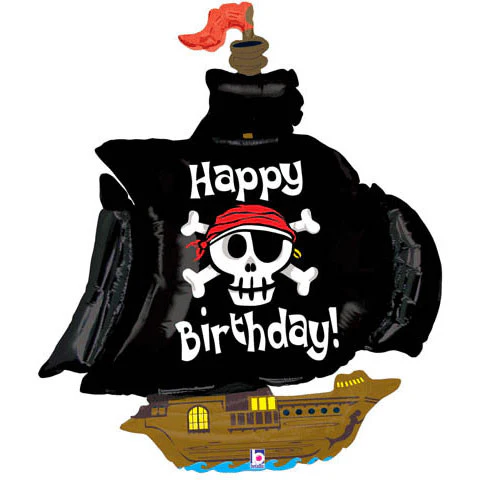 46" Pirate Ship Birthday Shape Flat