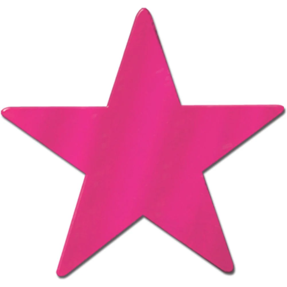 5" Cerise Foil Star Cutout