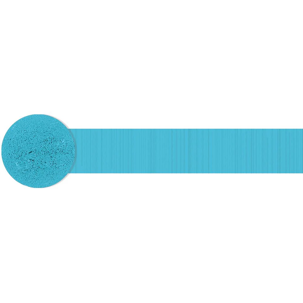 81' Caribbean Blue Crepe Paper Streamer