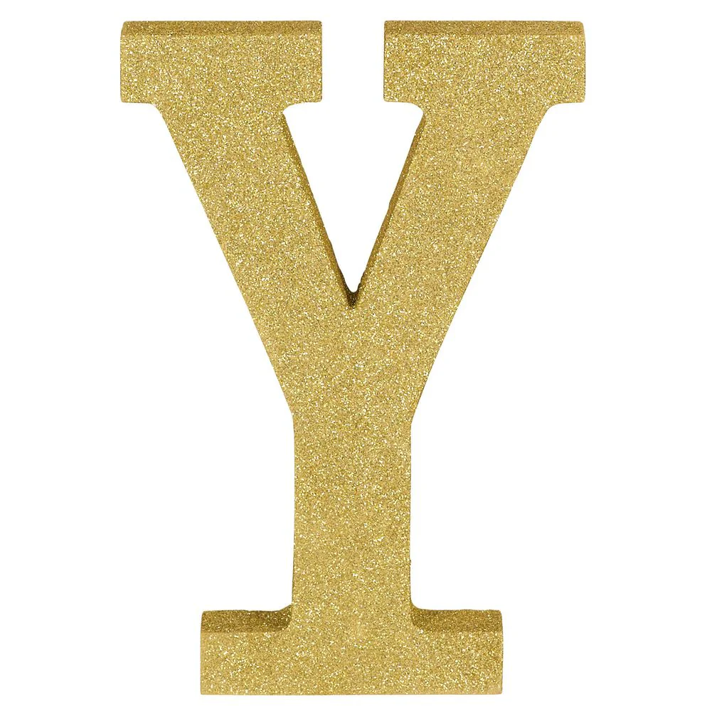9" Gold Glitter MDF Letter Y