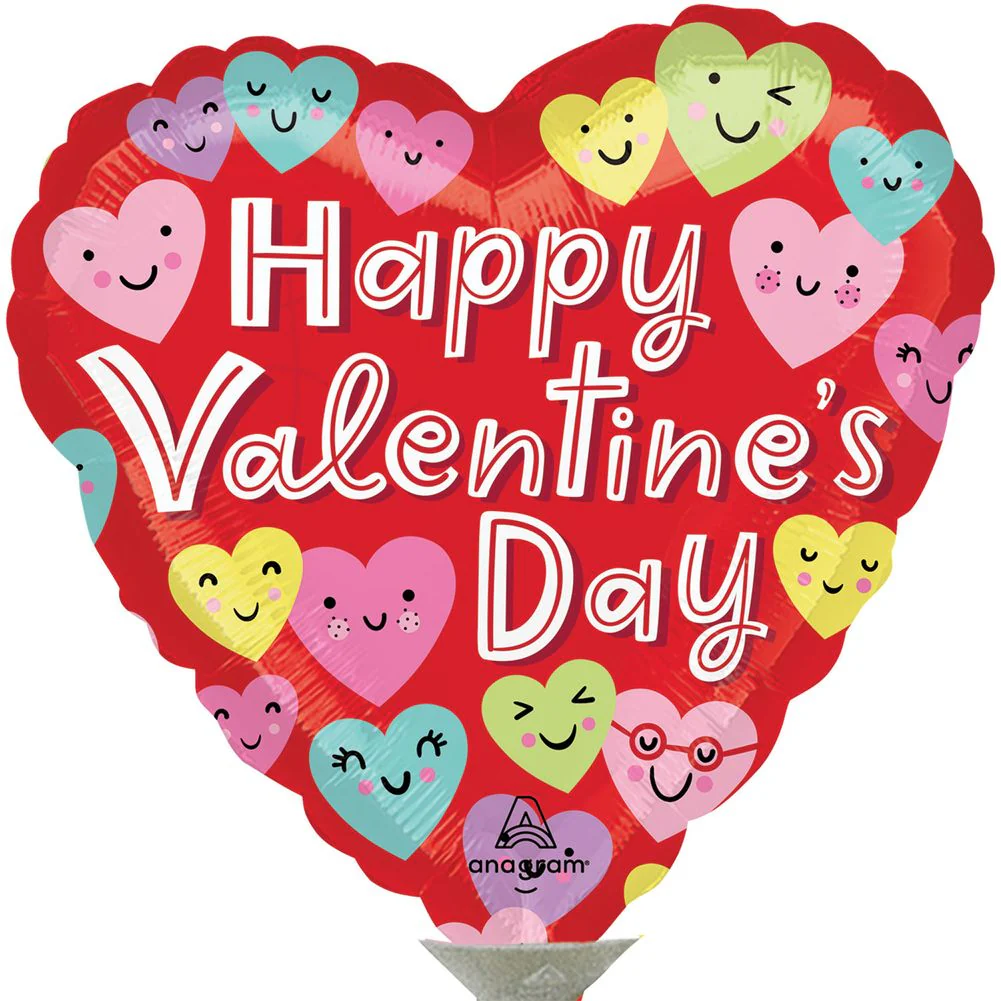 9" Happy Hearts Valentine Mini Foil Balloon (1ct)