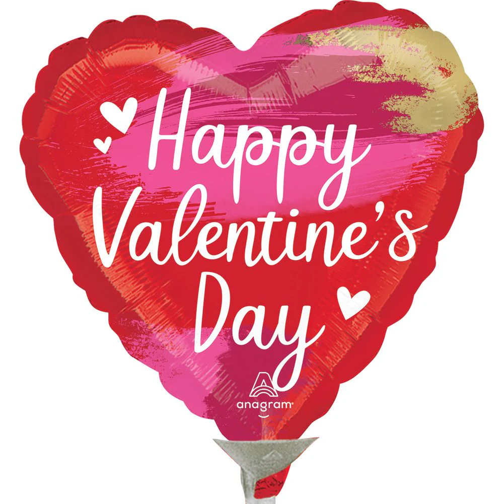 9" Happy Valentine's Day Artistic Touch Mini Foil Balloon (1ct)