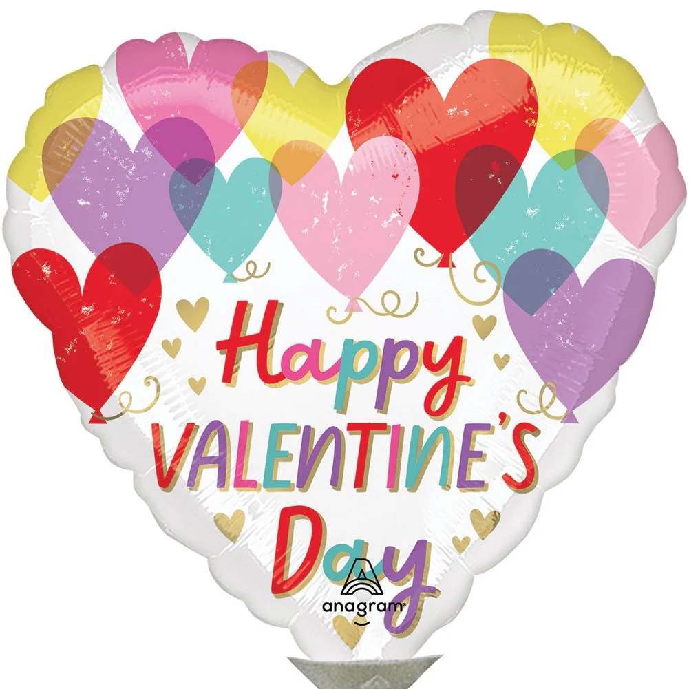 9" Hearts On Hearts Valentine Mini Foil Balloon (1ct)