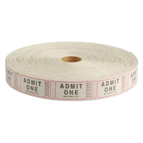 Admit One White Raffle Tickets